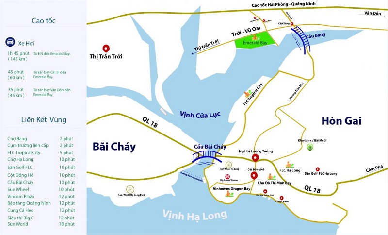 Vị trí dự án Emerald Bay Diễm Loan Hoành Bồ Quảng Ninh
